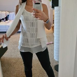 Very versatile and cute white top!